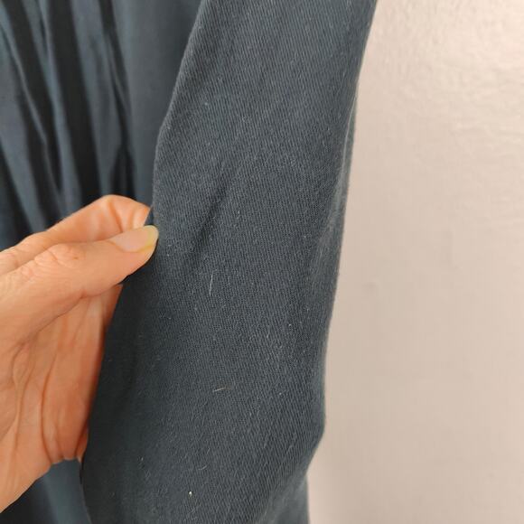 Black Crane Pants Womens Medium Black Slouchy Pull On Tapered Pleat Front - Picture 4 of 8